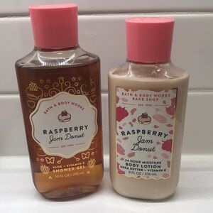 NWT!BBW🍩Raspberry Jam Donut Body Wash & Body Lotion